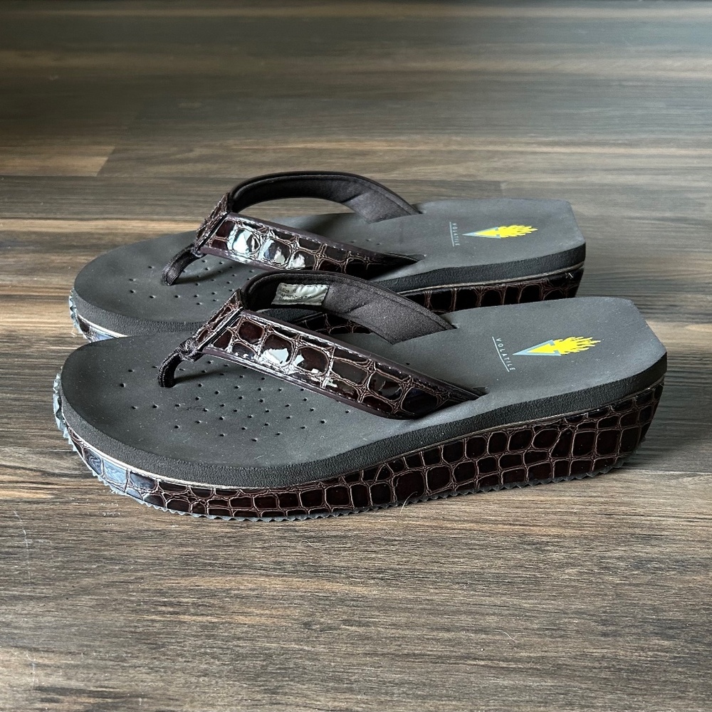 Volatile Brown Wedge Sandals